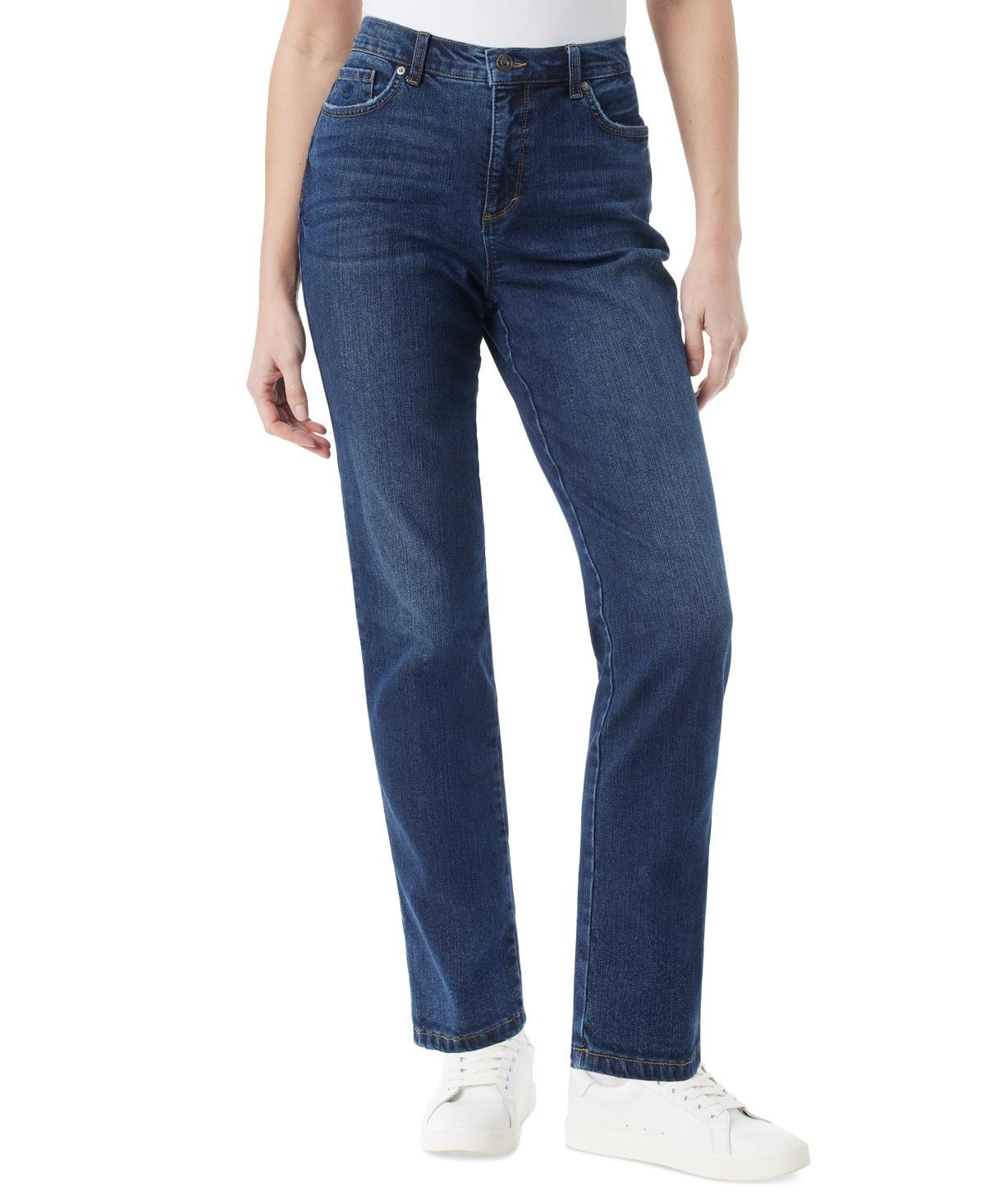 Gloria Vanderbilt Womens Petite Amanda High-Rise Curvy Straight-Leg Jeans Product Image