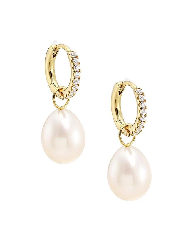 Womens Jasmin 14K-Gold-Plated, Cubic Zirconia & Cultured Freshwater Pearl Drop Earrings Product Image