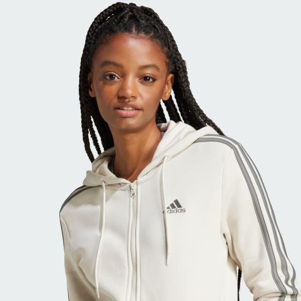 Essentials 3-Stripes Full-Zip Fleece Hoodie Product Image