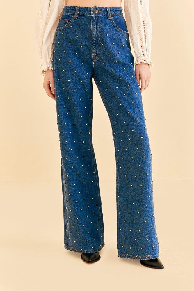 Baggy Beaded Jeans Product Image