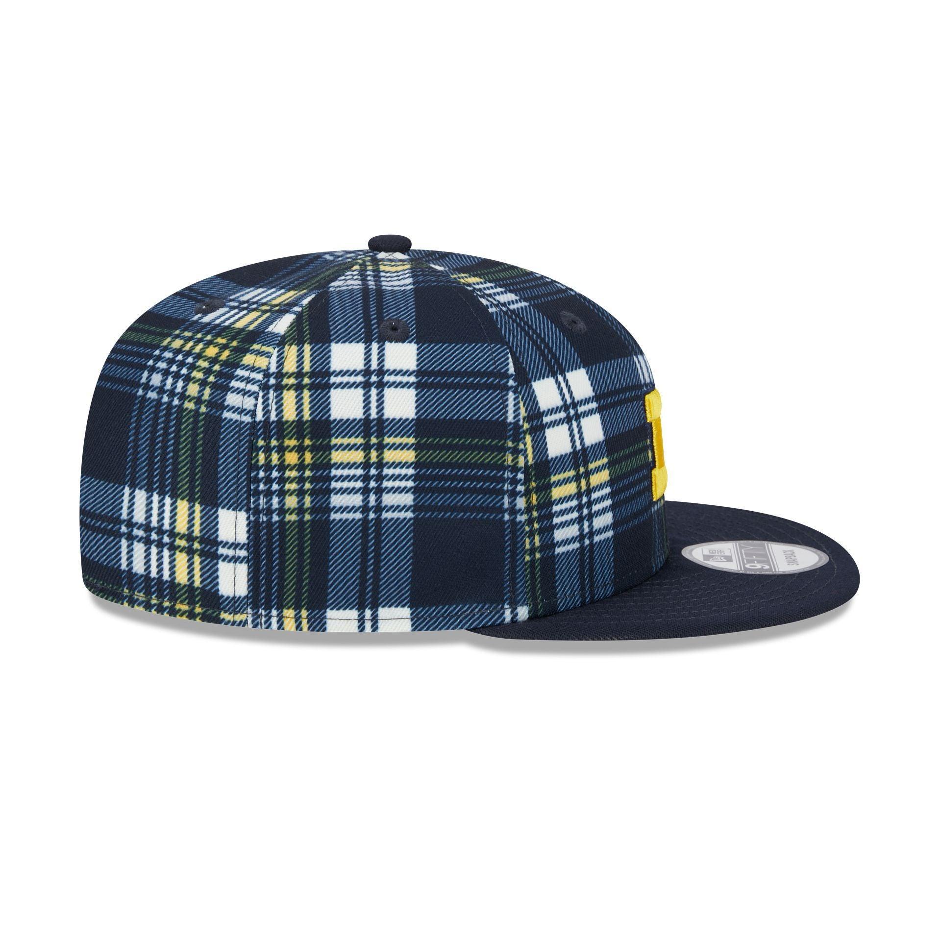 Michigan Wolverines Plaid 9FIFTY Snapback Hat Male Product Image