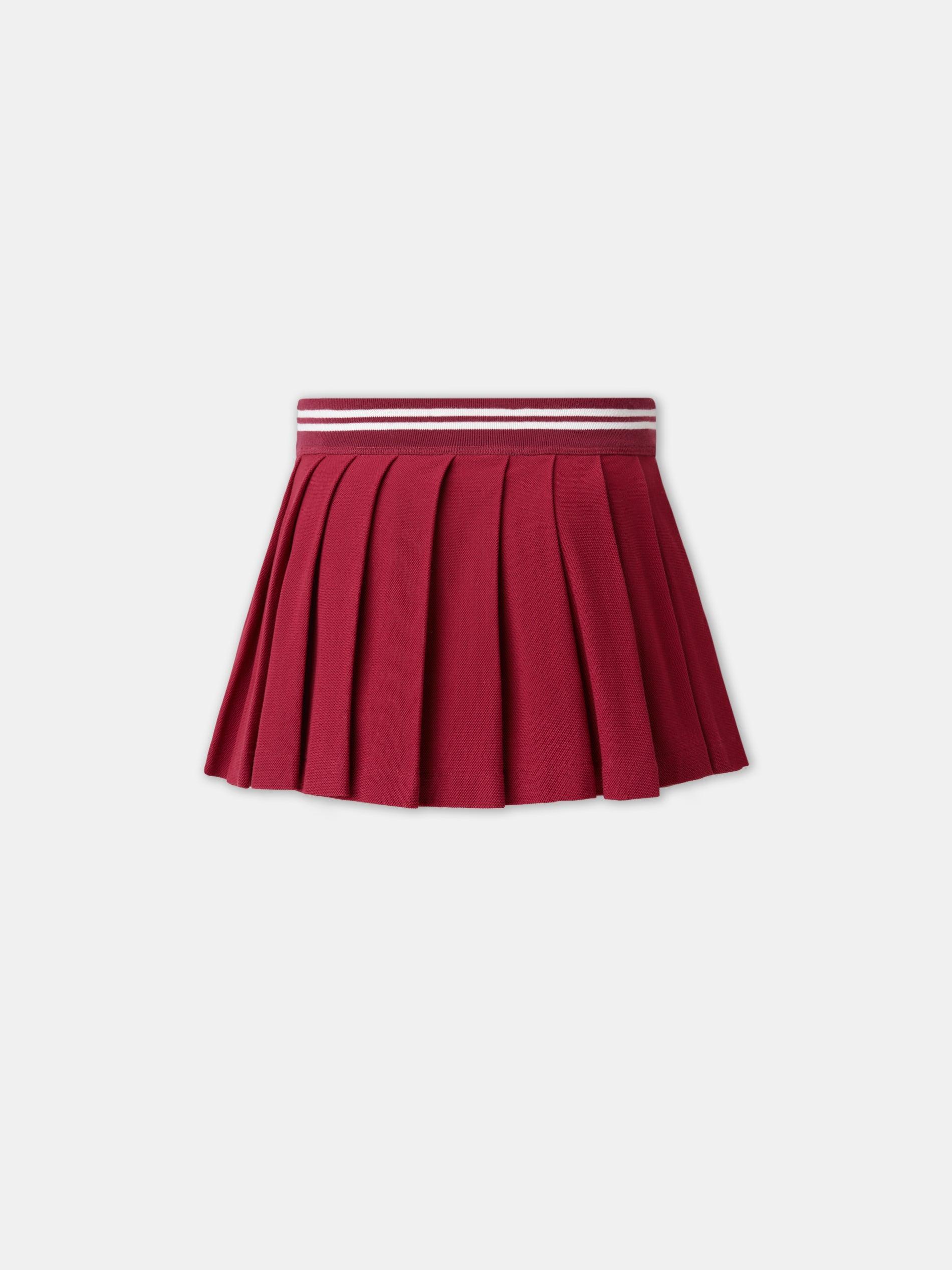 WOMEN - WOMEN'S MA QUAD PLEATED MINI SKIRT - Deep Red Female Product Image