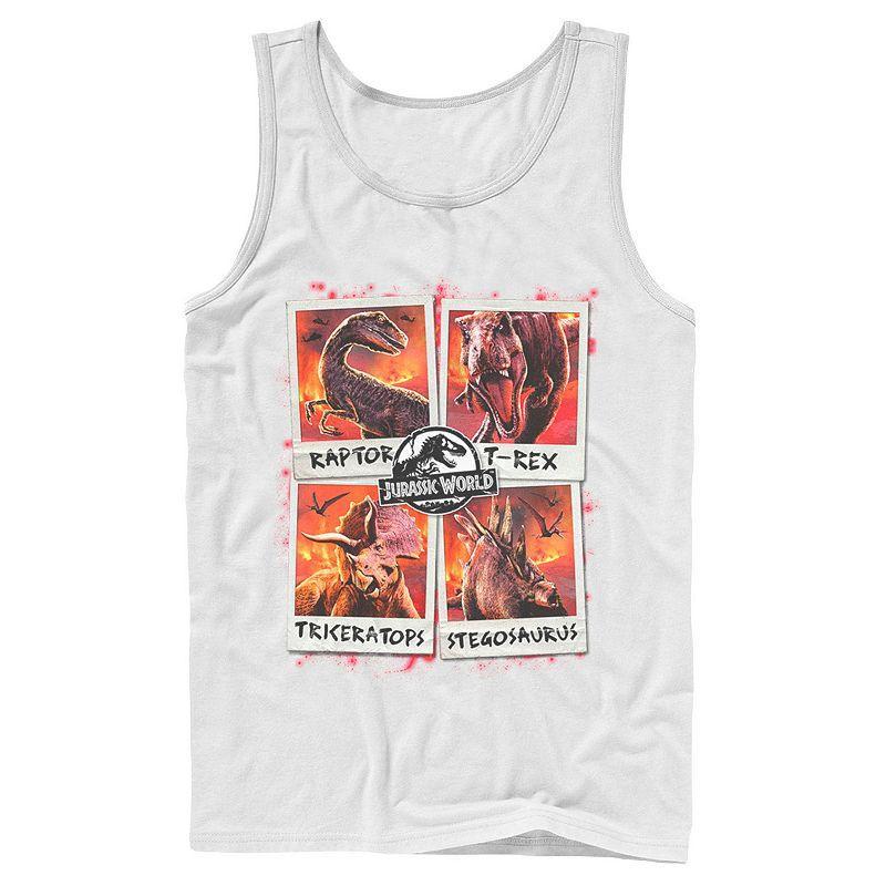 Mens Jurassic World Two Dino Vacation Polaroids Tank Top Product Image