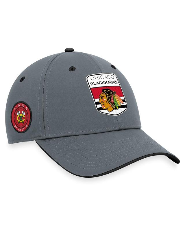 Mens Fanatics Gray Chicago Blackhawks Authentic Pro Home Ice Flex Hat Product Image