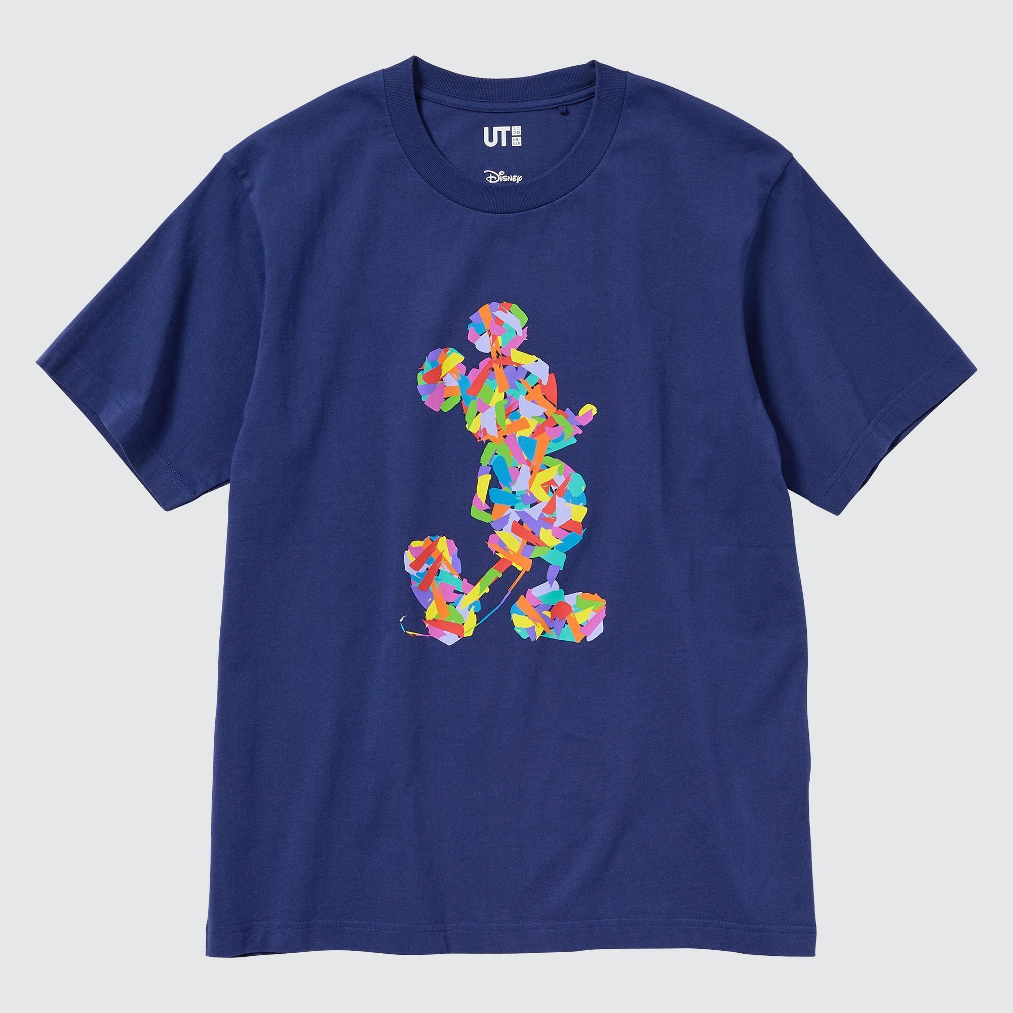 Mickey Stands Ut (Short-Sleeve Graphic T-Shirt) Blue Small UNIQLO US Product Image