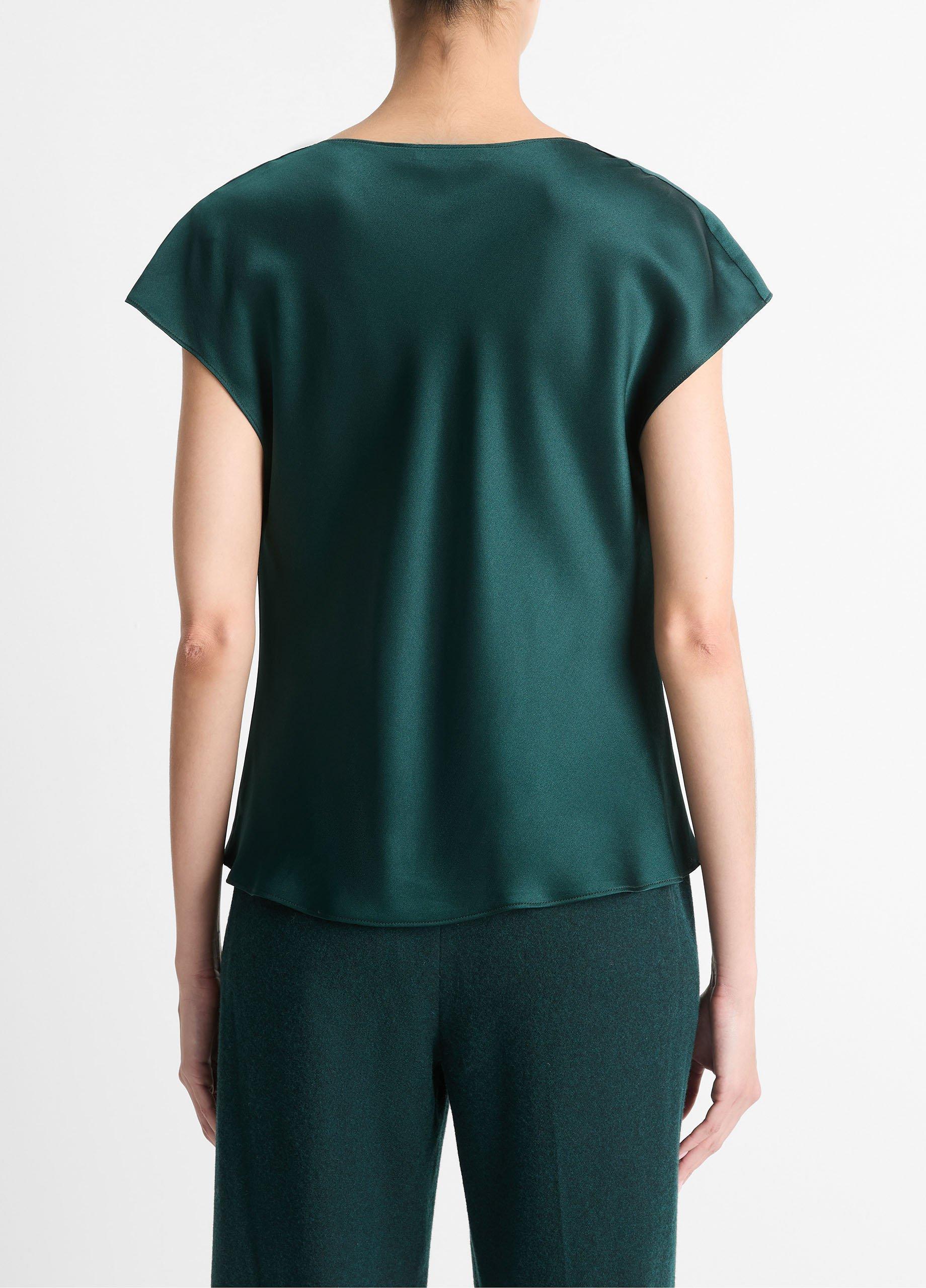 Silk Cowl-Neck Blouse Product Image