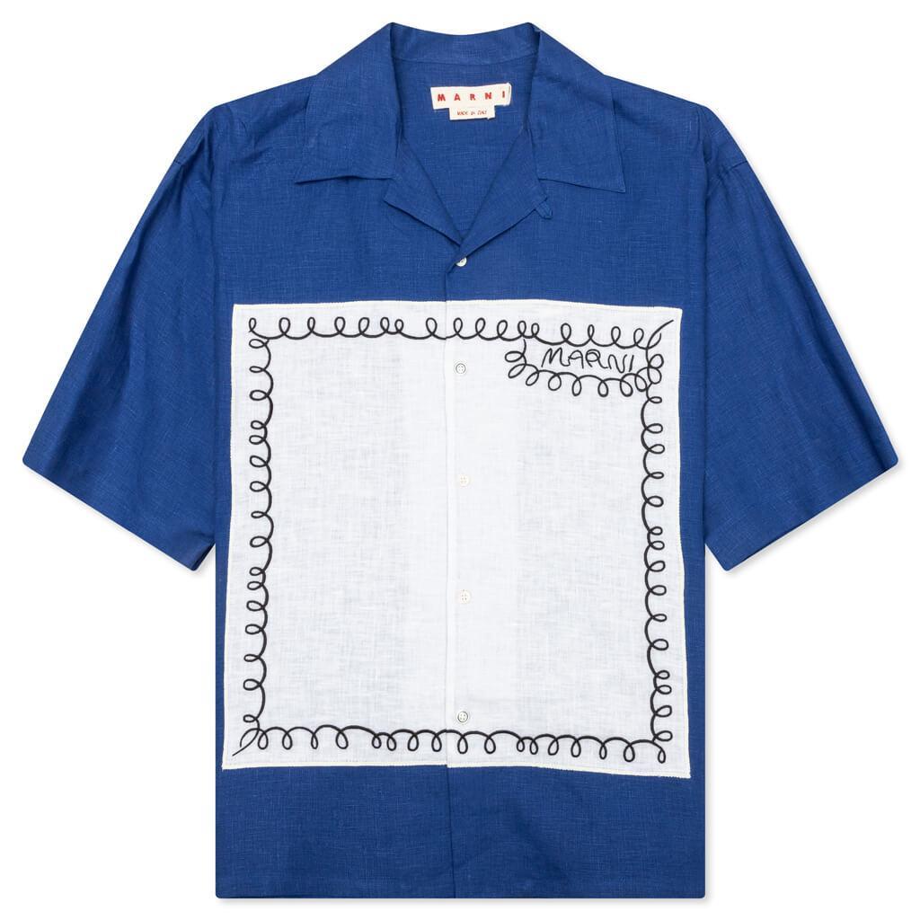 Poplin Bowling Shirt - Mazarine Blue Male Product Image