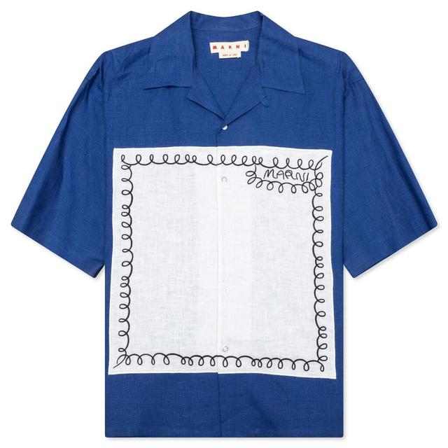 Poplin Bowling Shirt - Mazarine Blue Male Product Image