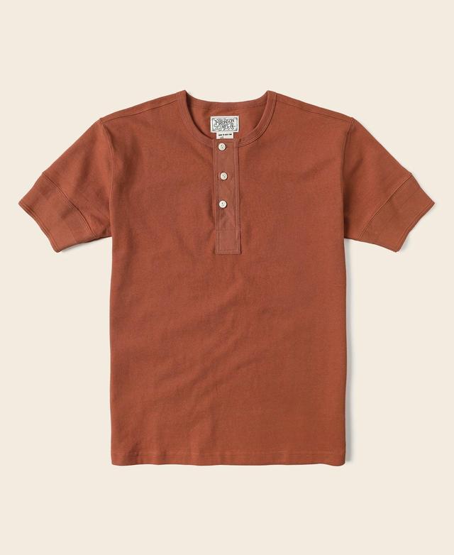 Vintage Short Sleeve Henley T-Shirt - Red Product Image