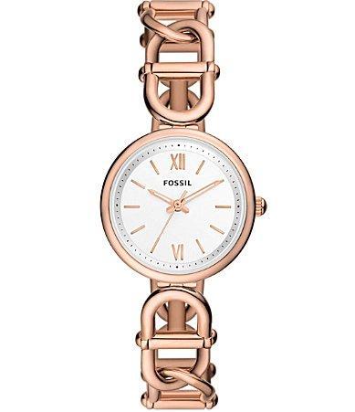 Fossil Womens Carlie Three-Hand Stainless Steel Bracelet Watch Product Image