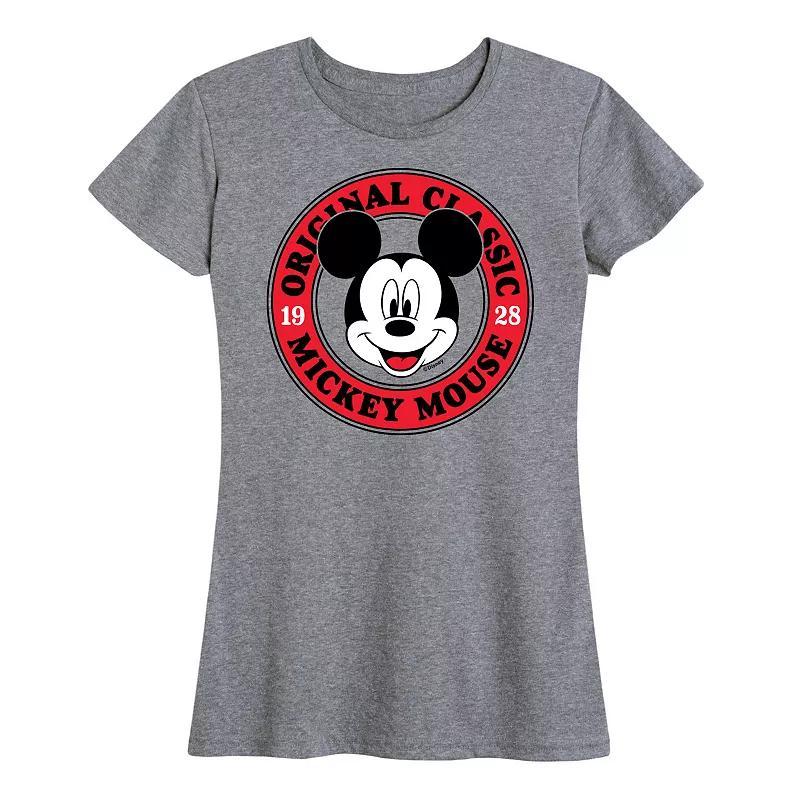 Disneys Mickey Mouse Womens Original Classic Graphic Tee Grey Gray Product Image