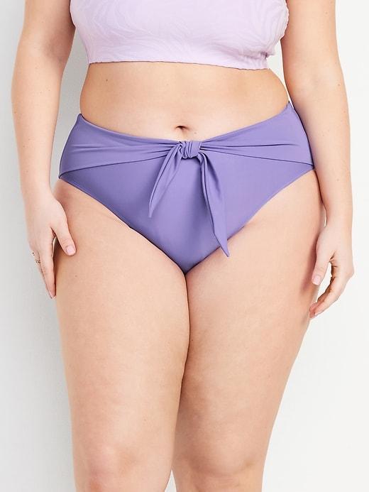 High-Waisted Bikini Swim Bottoms Product Image