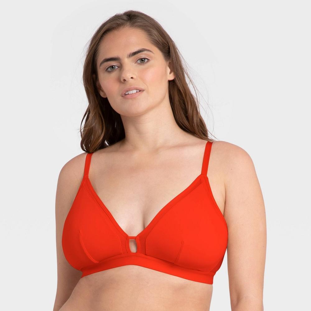 All.You. LIVELY Womens Busty Mesh Trim Bralette - Tomato Red Size 1 Product Image