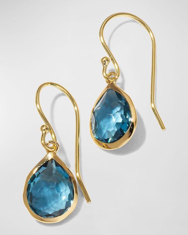 Womens Rock Candy 18K Green Gold & London-Blue-Topaz Teeny Teardrop Earrings Product Image