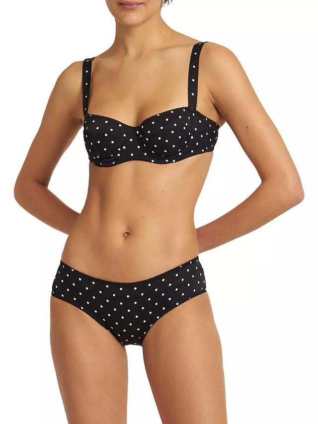 Polka-Dot Silk-Blend Balconette Bra Product Image