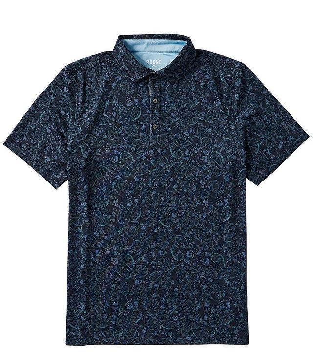 RHONE Performance Stretch Paisley Print Sport Short Sleeve Polo Shirt Product Image