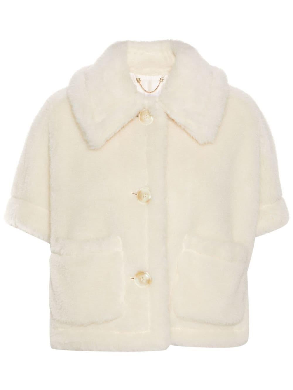 MAX MARA New Terzo1 Teddy Cape In Neutrals Product Image