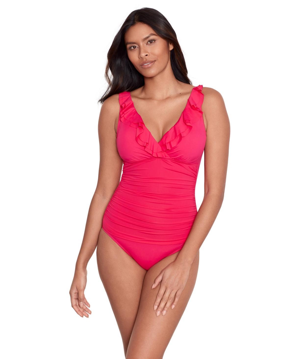 Lauren Ralph Lauren Womens Ruffle Surplice One Piece Swimsuit Product Image