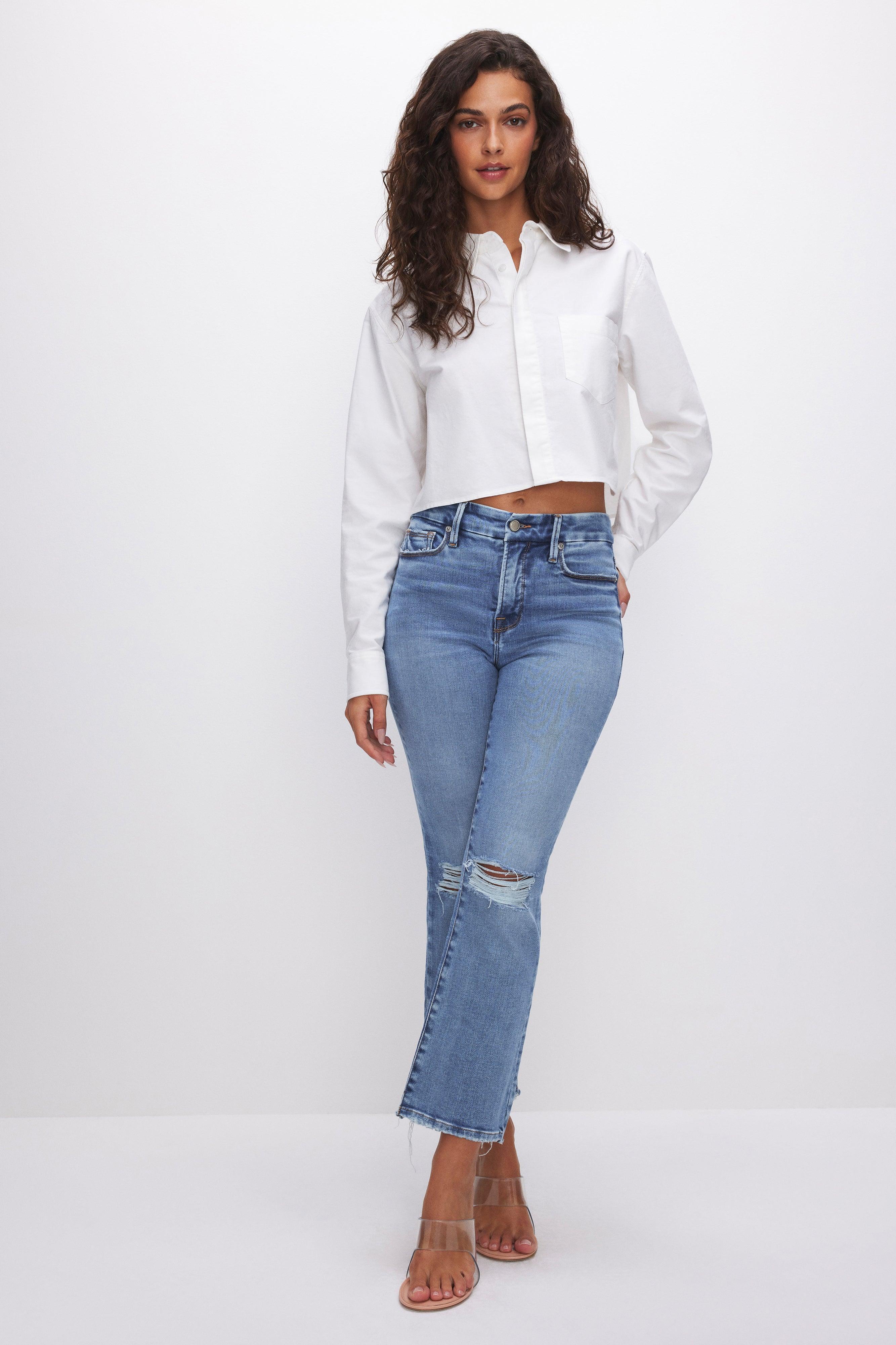 SOFT-TECH GOOD LEGS CROPPED MINI BOOT JEANS | INDIGO521 Product Image