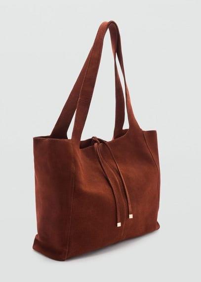 MANGO - Leather shopper bag - One size - Women Product Image