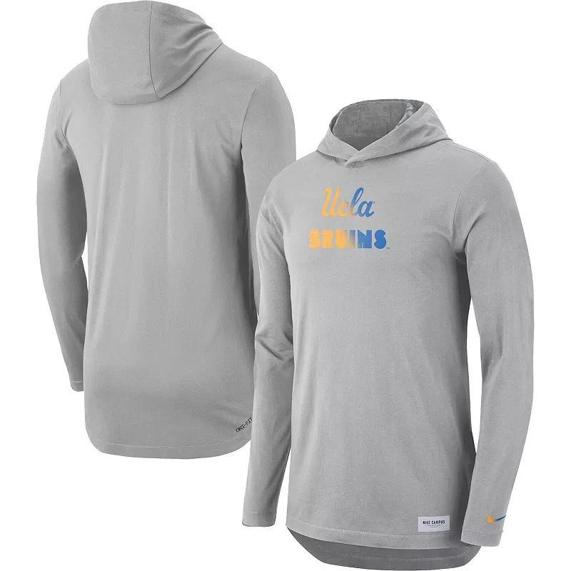 Mens Nike Gray UCLA Bruins Campus Performance Hoodie Long Sleeve T-Shirt Grey Product Image