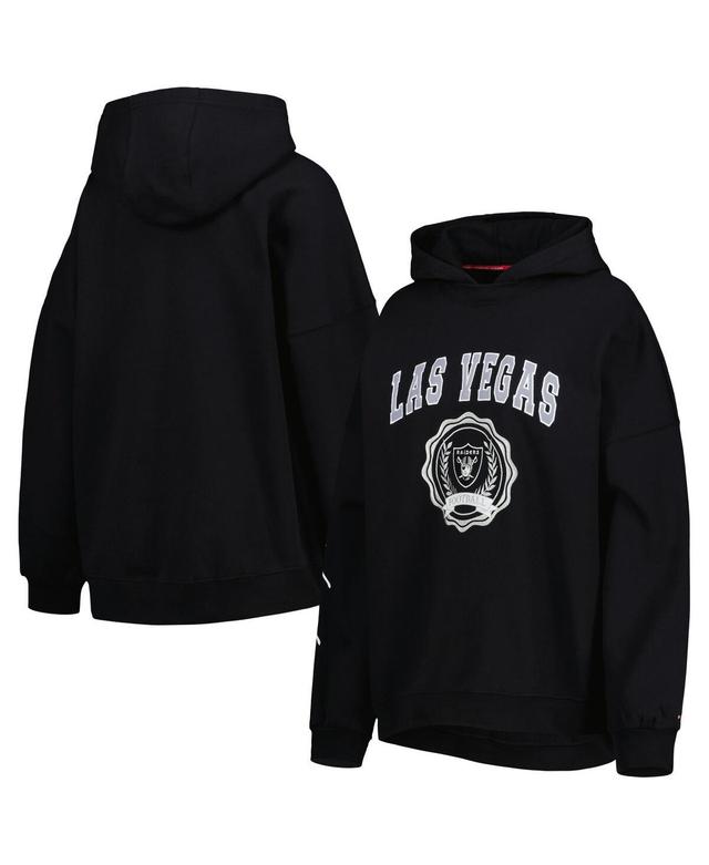 Womens Tommy Hilfiger Black Las Vegas Raiders Becca Drop Shoulder Pullover Hoodie Product Image