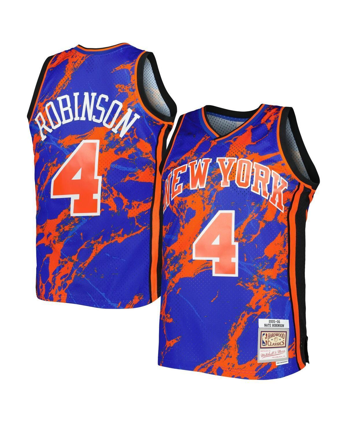 Mens Mitchell & Ness Nate Robinson Blue New York Knicks 2005-06 Hardwood Classics Marble Swingman Jersey - Blue Product Image