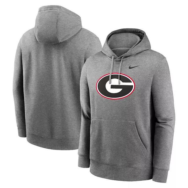 Mens Nike Heather Gray Georgia Bulldogs Primetime Evergreen Club Fleece Pullover Hoodie Product Image