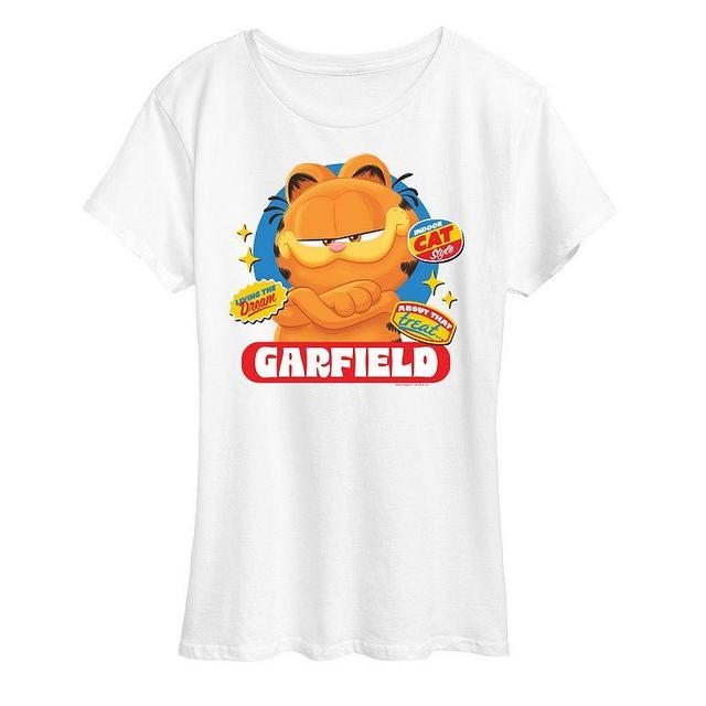 Womens The Garfield Movie Stickers Graphic Tee Product Image