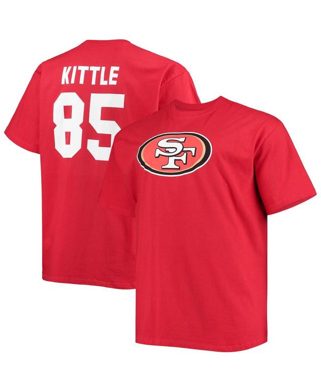 Mens Fanatics George Kittle Scarlet San Francisco 49ers Big and Tall Player Name and Number T-shirt Product Image