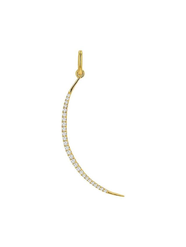 Womens 14K Yellow Gold & 0.195 TCW Diamond Crescent Moon Pendant Product Image