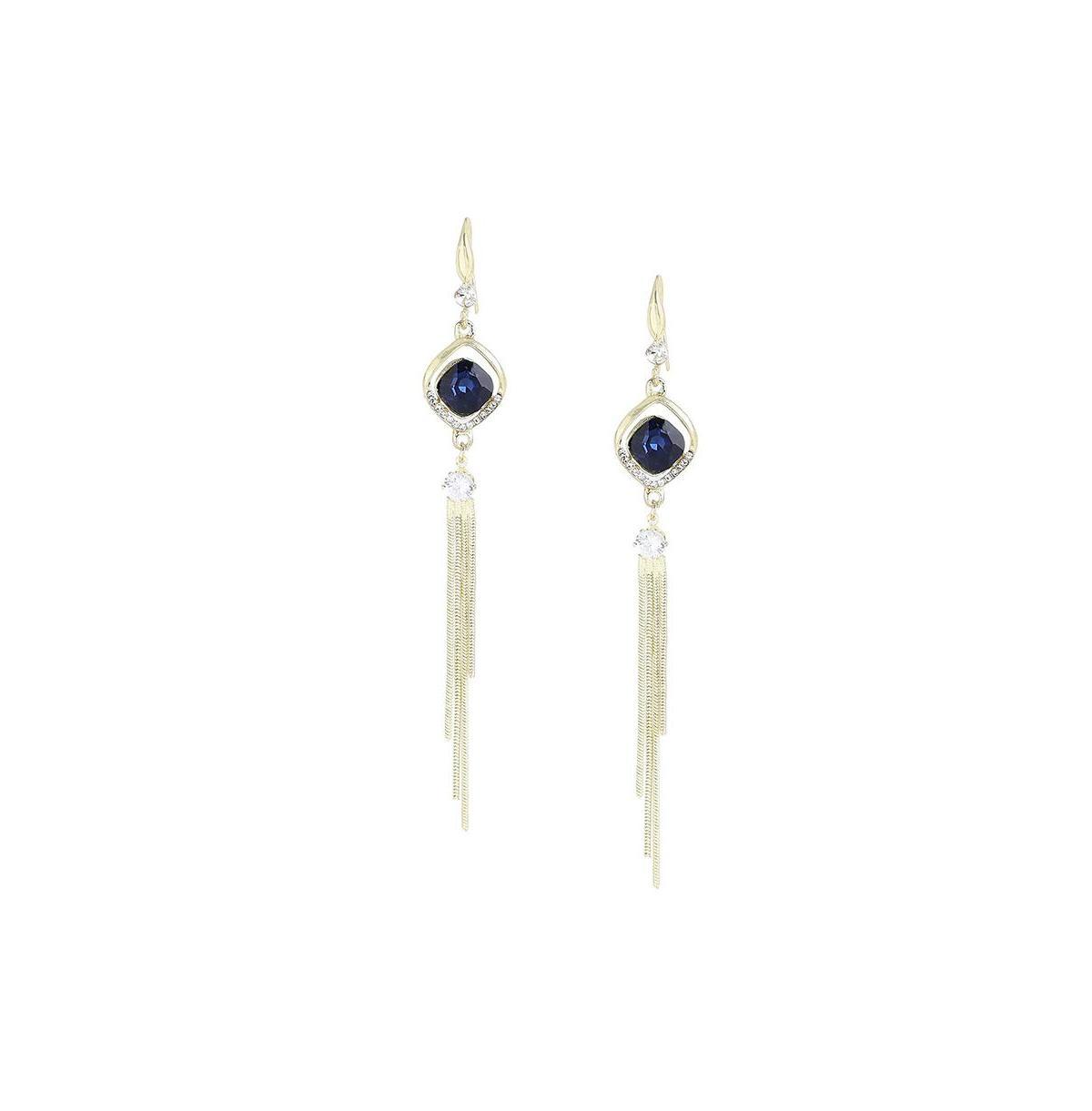 Sohi Womens Blue Sleek Drop Earrings Product Image