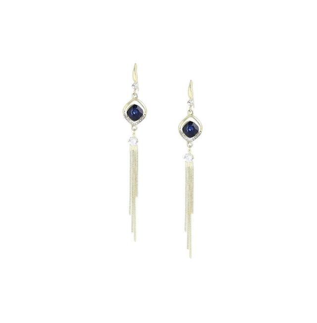 Sohi Womens Blue Sleek Drop Earrings Product Image