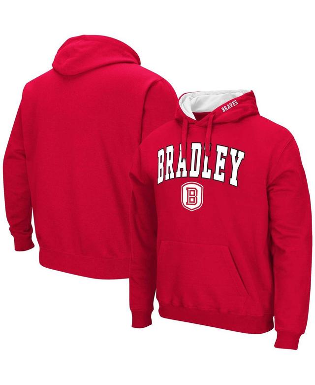 Mens Colosseum Red Bradley Braves Arch & Logo Pullover Hoodie Product Image