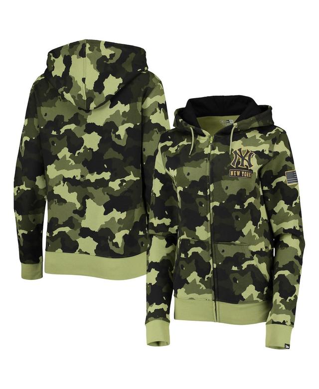 Womens New Era New York Yankees 2022 MLB Armed Forces Day Camo Full-Zip Hoodie Product Image