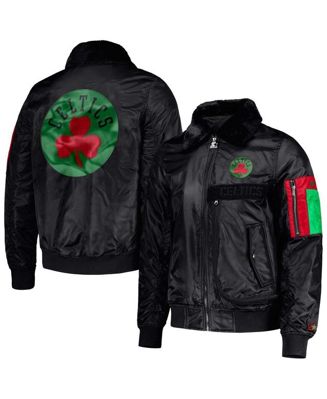 Mens Starter x Ty Mopkins Black Boston Celtics Black History Month Satin Full-Zip Jacket Product Image