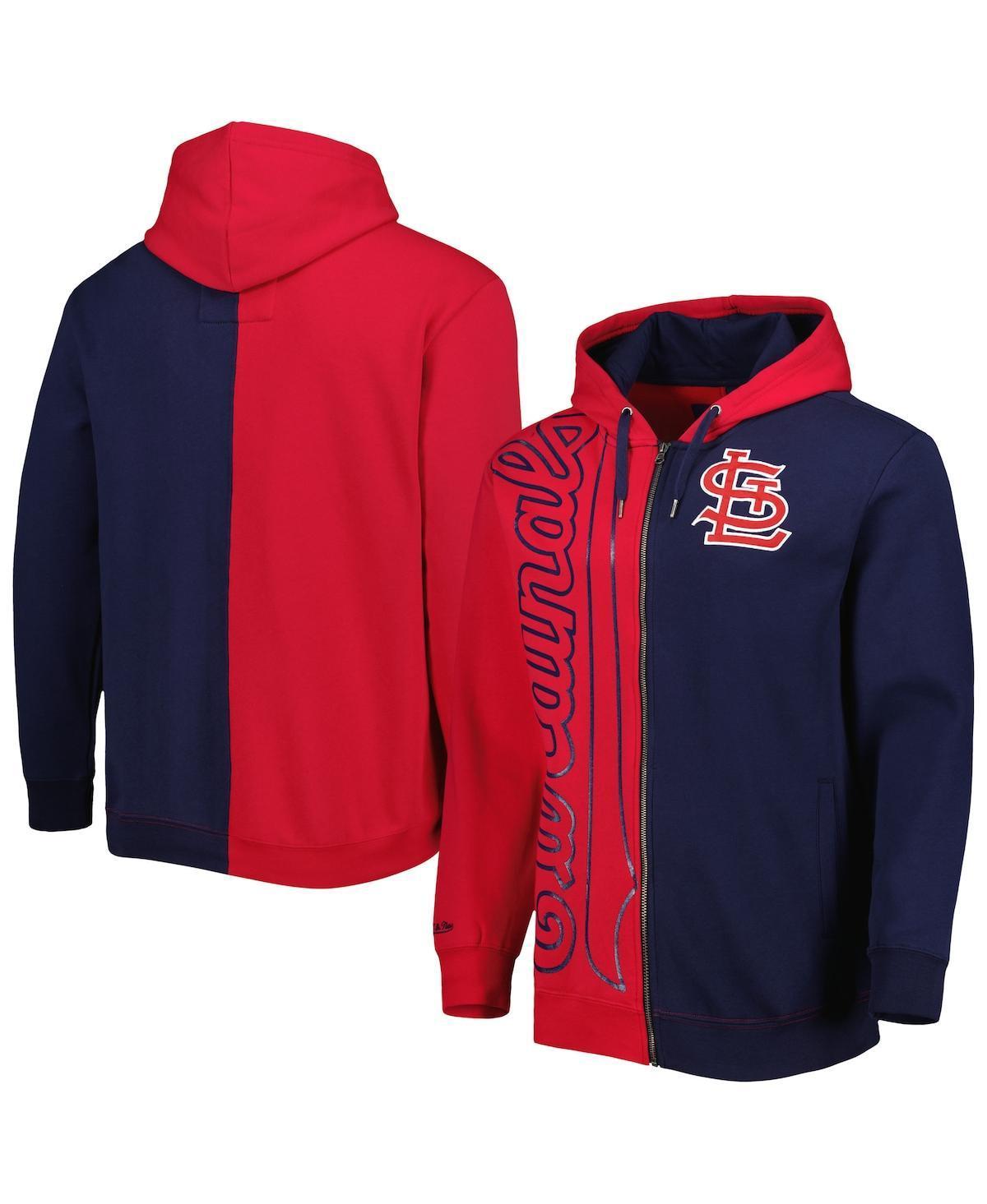 Mens Mitchell & Ness /Navy St. Louis Cardinals Fleece Full-Zip Hoodie Product Image