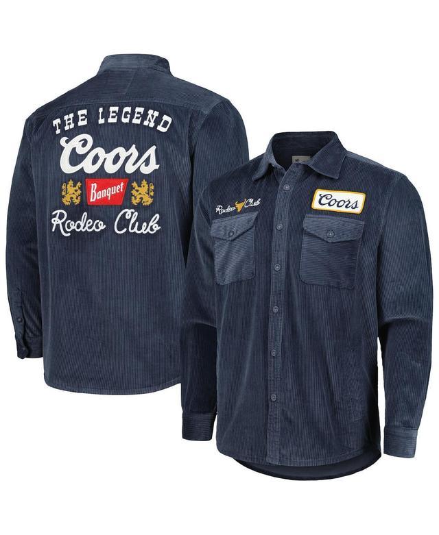 American Needle Mens Navy Coors Reynolds Corduroy Button-Up Long Sleeve T-Shirt Product Image