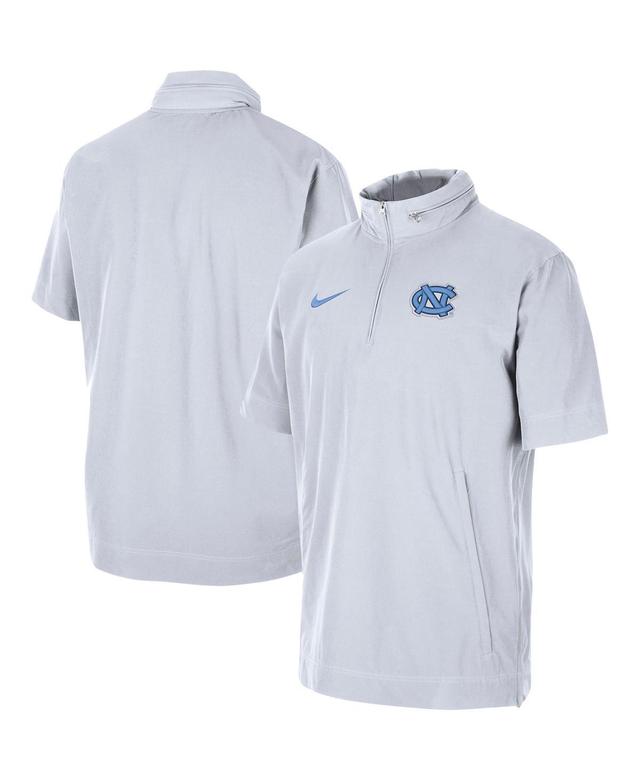 NIKE Men's  White North Carolina Tar Heels Coaches Half-zip Short Sleeve Jacket Product Image