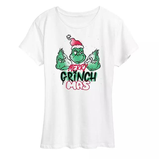 Womens Dr. Seuss The Grinch Merry Grinchmas Graphic Tee, Girls Grey Gray Product Image