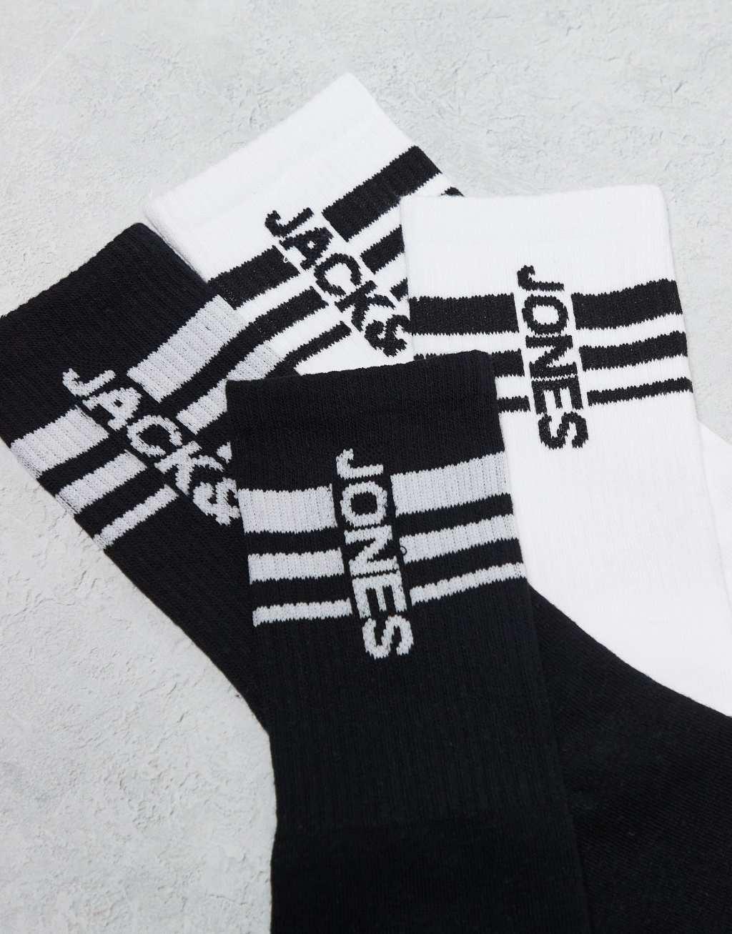 Jack & Jones 5 pack tennis socks in black Product Image