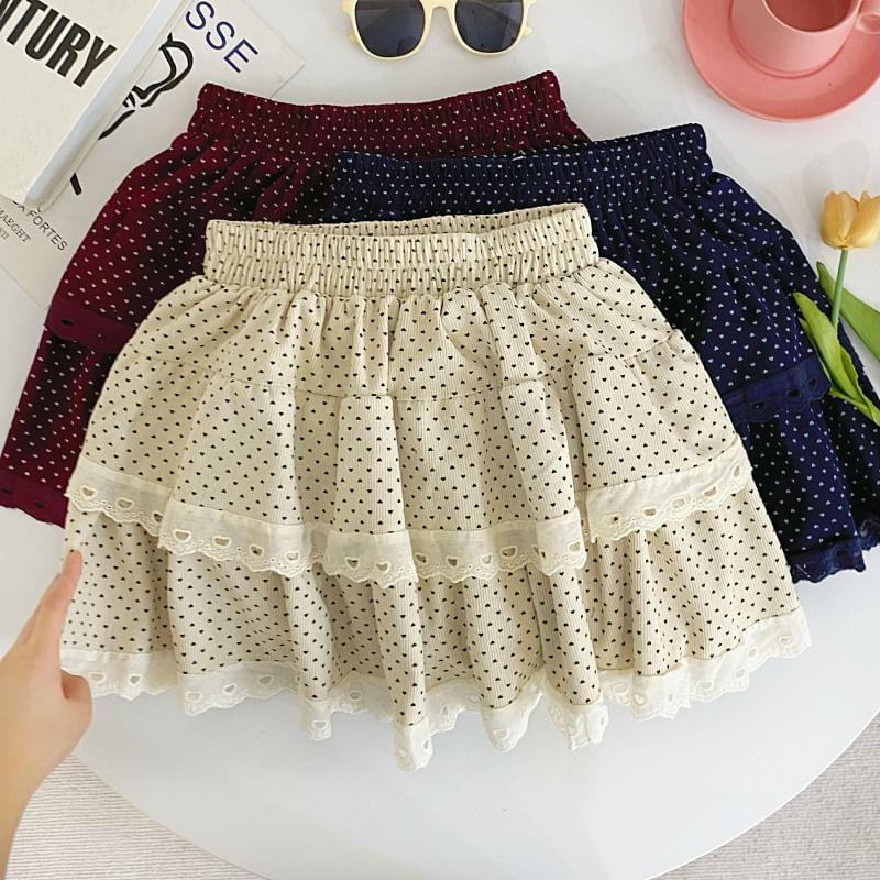 Low Waist Dotted Mini A-Line Skirt Product Image