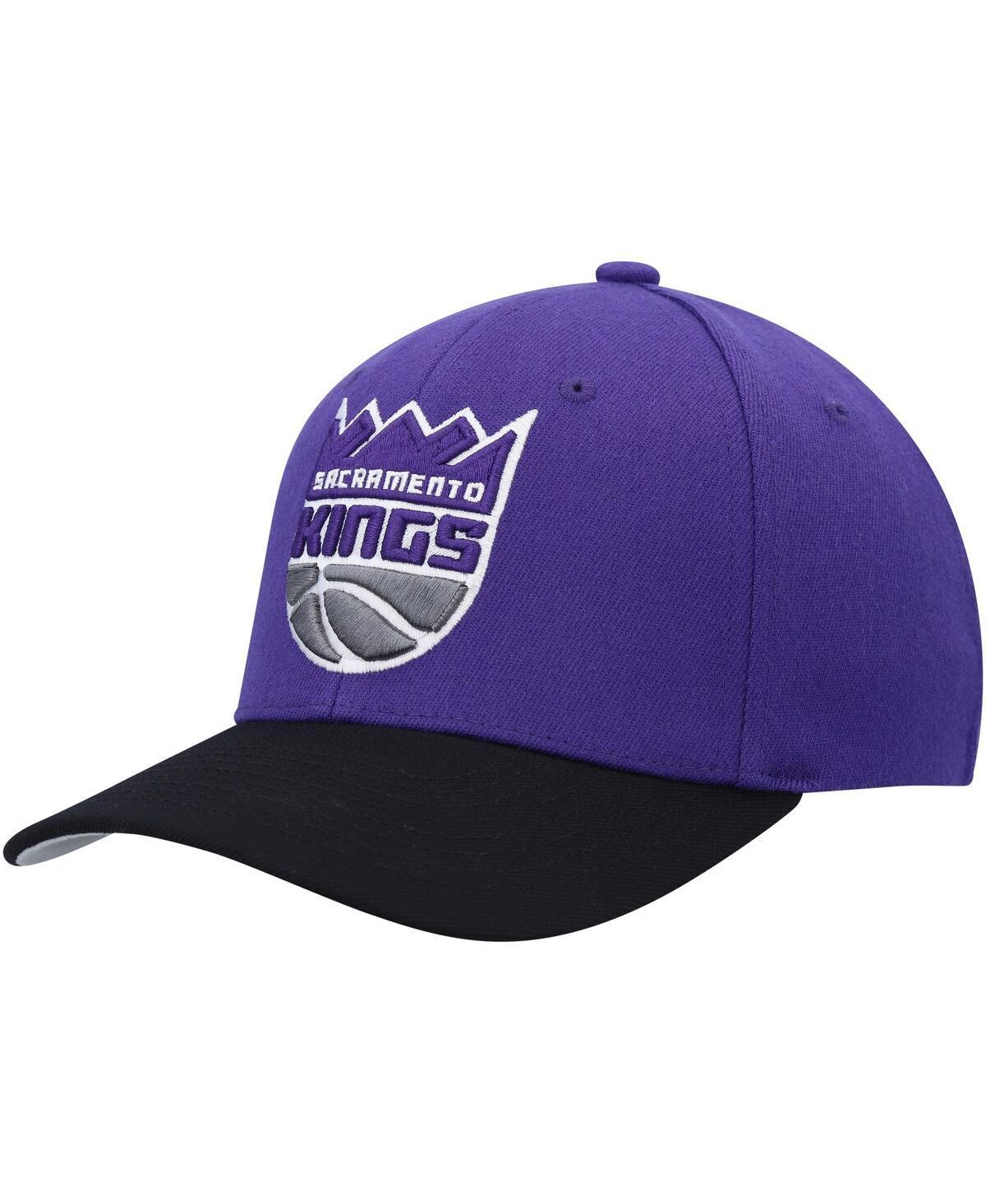 Mens Mitchell & Ness Purple/Black Sacramento Kings MVP Team Two-Tone 2.0 Stretch-Snapback Hat Product Image