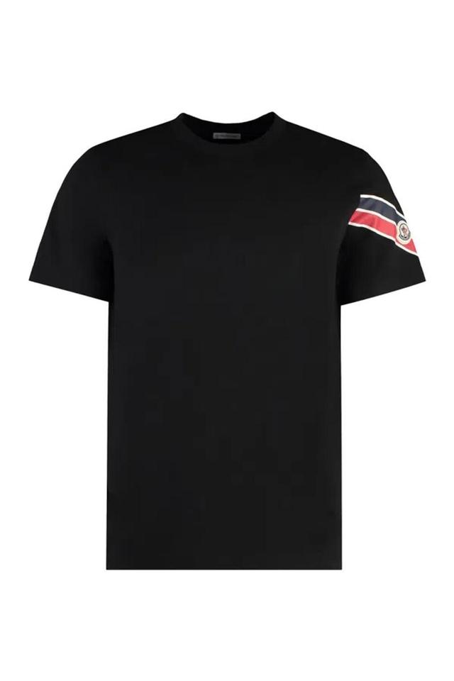 MONCLER Cotton Crew-neck T-shirt In Black Product Image