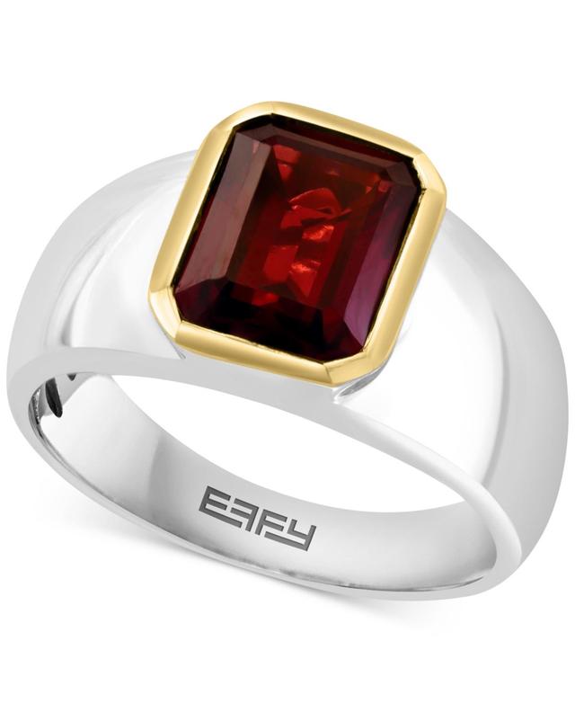 Effy Mens Rhodolite Garnet Ring (3-7/8 ct. t.w.) in Sterling Silver & 18K Gold Plate Product Image