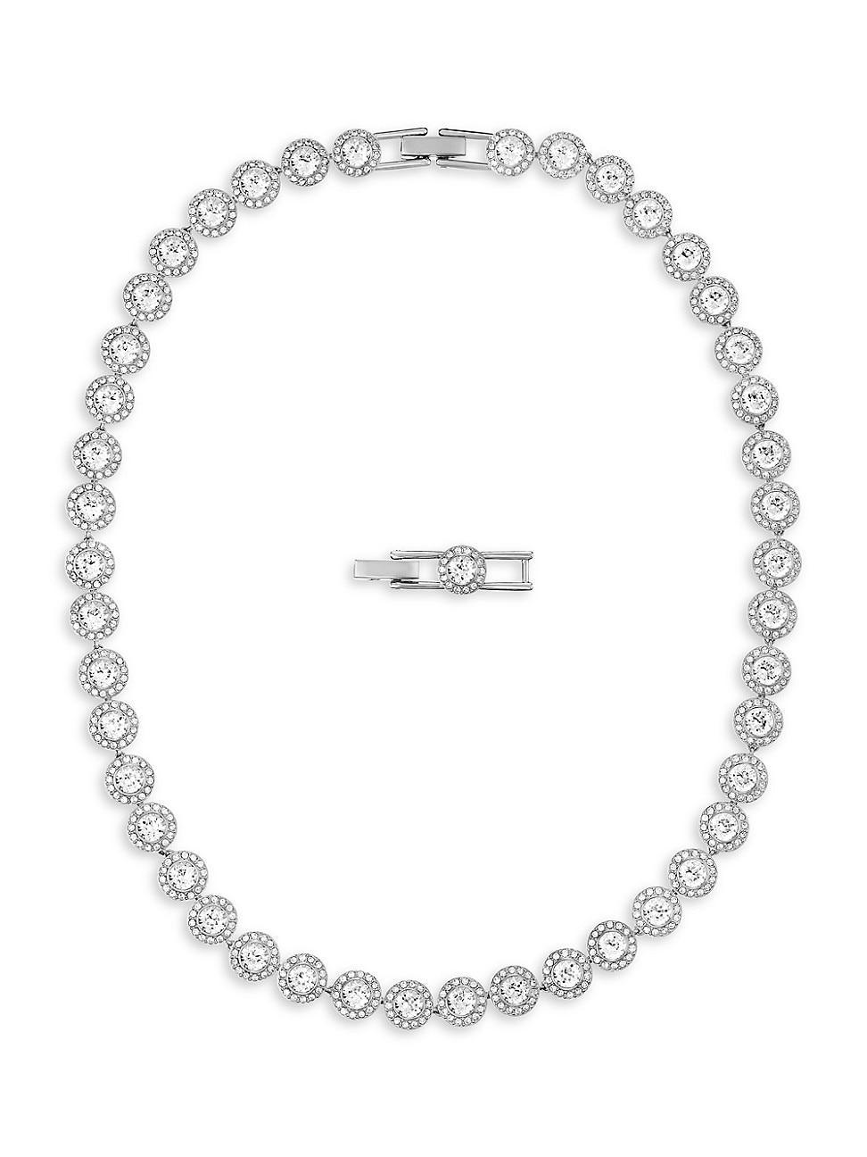 Womens Una Swarovski Crystal Rhodium-Plated Necklace Product Image