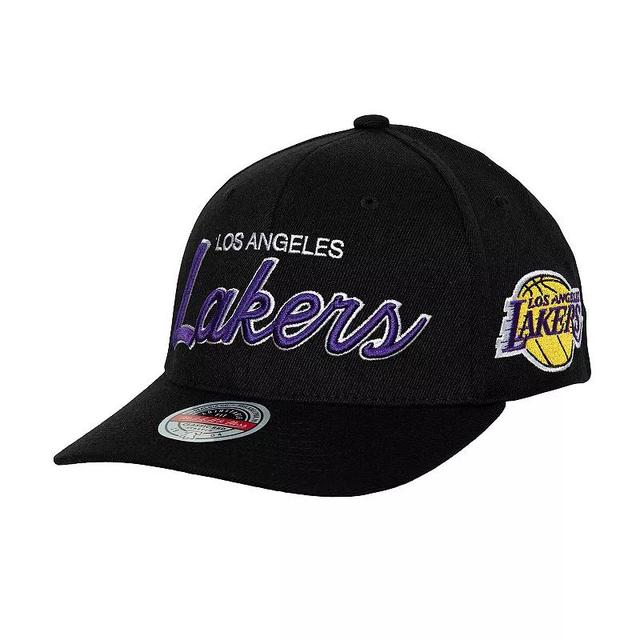 Mens Mitchell & Ness Black Los Angeles Lakers Mvp Team Script 2.0 Stretch-Snapback Hat Product Image