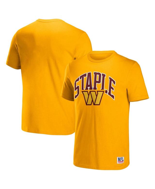 Mens Nfl X Staple Yellow Washington Commanders Lockup Logo Short Sleeve T-shirt Product Image