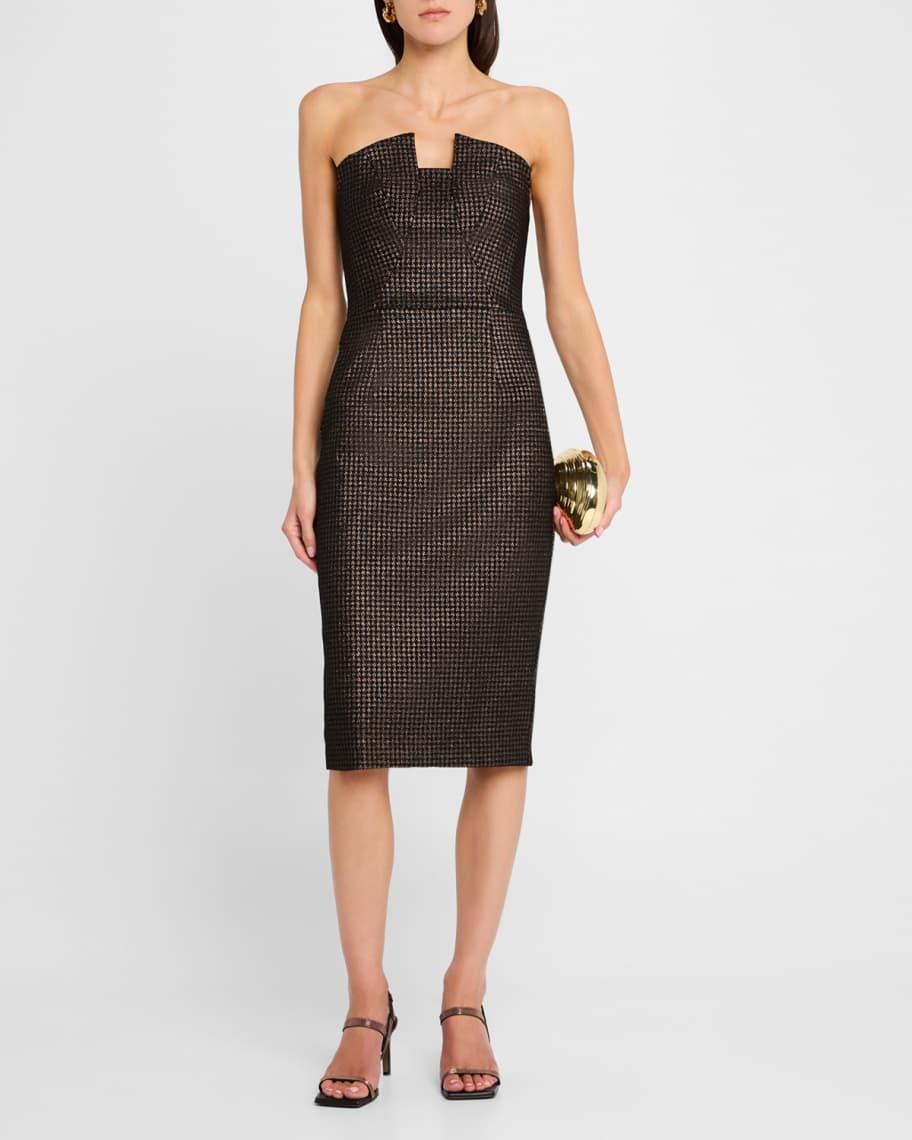 Lena Strapless Metallic Midi Sheath Dress product image