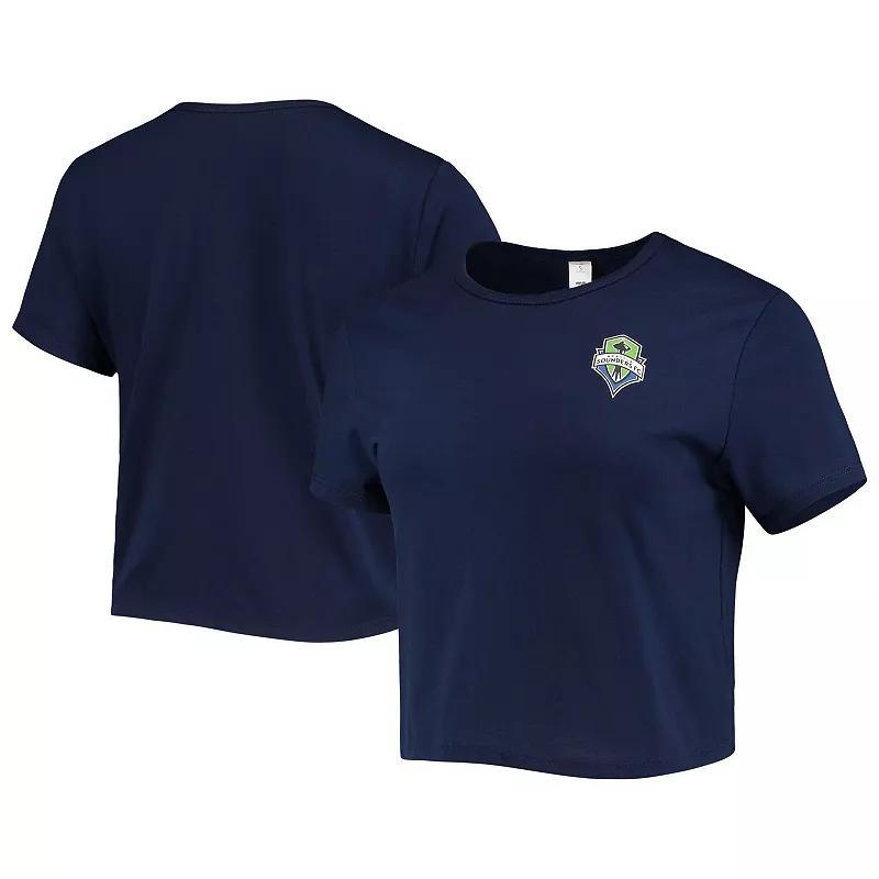 Womens ZooZatz Seattle Sounders FC Solid Cropped T-Shirt Blue Product Image